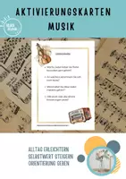 Vorschau - Aufgabenkarten - Aktivierungskarten Musik Beschäftigung für Senioren - Deckblatt