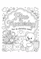 Voorbeeld - Moeder- en Vaderdag Kleurplatenbundel | Inclusieve kleurplaten voor diverse gezinssituaties - Pagina 3