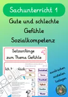 Vorschau - Arbeitsblätter - Gefühle entdecken – Sachunterricht Klasse 1 - Deckblatt