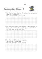 Vorschau - Arbeitsblätter - 3 x Textaufgaben Klasse 1 - Seite 1