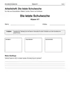 Vorschau - Arbeitsblätter - Die letzte Schulwoche – Arbeitsheft (Klasse 5–7) - Deckblatt