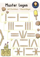 Vorschau - Aufgabenkarten - Muster legen Sommer 1./2. Klasse - Deckblatt