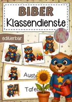 Vorschau - Bildkarten - Biberklasse Klassendienste Klassentier Biber - Deckblatt