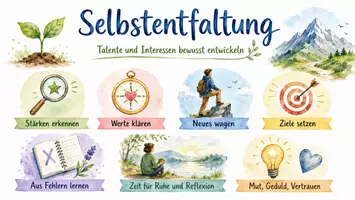 Vorschau - Arbeitsblätter - Arbeitsblatt "Selbstentfaltung und Selbstbegrenzung" + interaktive Lösung & MP3 + Infografiken - Seite 1