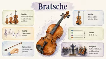Vorschau - Arbeitsblätter - Arbeitsblatt zum Thema "Bratsche" + Onlineübung & MP3 + Mindmap + Infografik - Seite 1