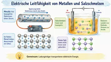 Vorschau - Arbeitsblätter - Arbeitsblatt "Elektrische Leitfähigkeit von Metallen und Salzschmelzen" + interaktive Lösung & MP3 + Mindmap + Infografik - Seite 3