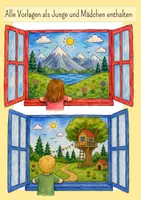 Vorschau - Mal- und Bastelvorlagen - Sommerferien Grundschule - Kunst Sommer Klasse 1, Kunst Sommer Klasse 2, Kunst Sommer Klasse 3 - Ferienblick basteln - Seite 1