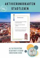 Vorschau - Aufgabenkarten - Aktivierungskarten Stadtleben Beschäftigung für Senioren - Deckblatt