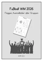 Vorschau - Mal- und Bastelvorlagen - Fußball WM - Ausmalbilder Flaggen - Deckblatt