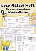 Vorschau - Stundenentwürfe - Differenziertes Lese-Rätsel-Heft zur Leseförderung: Die verschwundenen Schwimmflossen - Deutsch Klasse 2/3/4 – Lesen und verstehen/ sinnentnehmendes Lesen/ Leseverständnis - Deckblatt