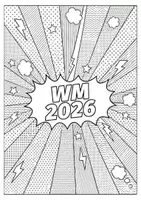 Vorschau - Arbeitsblätter - WM 2026 - Ausmalbilder im Pop Art Stil - Seite 1