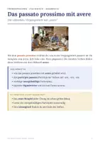 Vorschau - Arbeitsblätter - Passato prossimo mit avere – Italienisch Klasse 7 - Seite 1