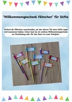 Vorschau - Anderer Materialtyp - Willkommensgeschenk Fähnchen Stifte Pinguin / Pinguinklasse - Seite 1