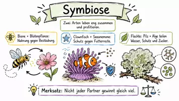 Vorschau - Arbeitsblätter - Arbeitsblatt "Symbiose" + interaktive Lösung & MP3 + Infografik - Seite 1