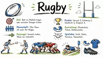 Vorschau - Arbeitsblätter - AB mit Fragen zum Thema "Rugby" + Lösungsblatt + Infografik - Seite 1