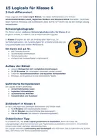 Vorschau - Stationenlernen - Wachsendes Paket - 8x Freiarbeitskartei - 120 Logicals für Klasse 6 - 3-fach differenziert mit Lösung & Lösungswegen - Seite 3