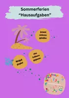 Vorschau - Anderer Materialtyp - "Hausaufgaben" für die Sommerferien - Deckblatt