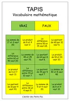 Aperçu - Apprentissages en autonomie - Jeu du tapis - vocabulaire mathématique - Page 2