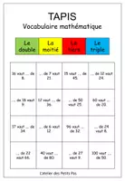 Aperçu - Apprentissages en autonomie - Jeu du tapis - vocabulaire mathématique - Page de couverture