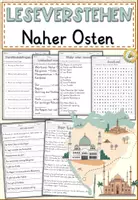 Vorschau - Arbeitsblätter - Naher Osten, Sachtexte Lesen und verstehen Arbeitsblätter mit Lesetext, Verständnisfragen - Deckblatt