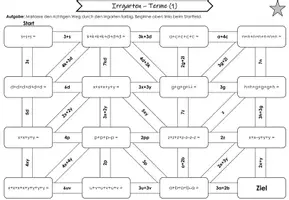 Vorschau - Arbeitsblätter - Terme zusammenfassen - Irrgarten (Arbeitsblatt mit Lösung) - Seite 2