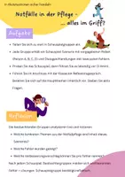 Vorschau - Arbeitsblätter - Praktische Übung Notfallmanagement in der Pflege - Deckblatt
