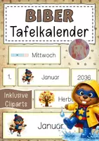 Vorschau - Bildkarten - Biberklasse Kalender Klassentier Biber - Deckblatt