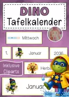 Vorschau - Bildkarten - Dinoklasse Kalender Klassentier Dino - Deckblatt