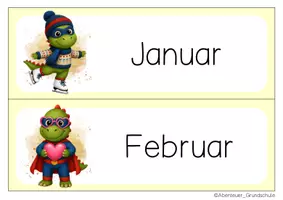 Vorschau - Bildkarten - Dinoklasse Kalender Klassentier Dino - Seite 1