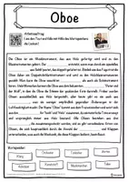 Vorschau - Unterrichtsreihen - Oboe Lückentext mit Wortspeicher Hörverstehen und Suchsel - Seite 1