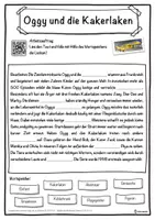 Vorschau - Unterrichtsreihen - Oggy und die Kakerlaken Lückentext mit Wortspeicher Hörverstehen und Suchsel - Seite 1