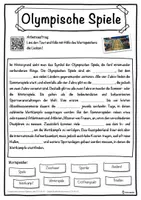 Vorschau - Unterrichtsreihen - Olympische Spiele Lückentext mit Wortspeicher Hörverstehen und Suchsel - Seite 1
