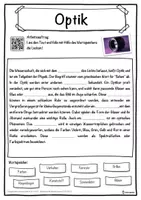 Vorschau - Unterrichtsreihen - Optik Lückentext mit Wortspeicher Hörverstehen und Suchsel - Seite 1