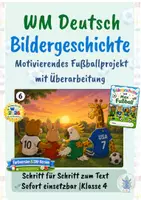 Vorschau - Unterrichtsreihen - Bildergeschichte Fußball – Schreiben & Überarbeiten zur WM 2026 | Deutsch Grundschule Klasse 4 - Deckblatt