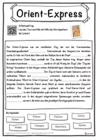 Vorschau - Unterrichtsreihen - Orient-Express Lückentext mit Wortspeicher Hörverstehen und Suchsel - Seite 1