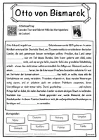 Vorschau - Unterrichtsreihen - Otto von Bismarck Lückentext mit Wortspeicher Hörverstehen und Suchsel - Seite 1