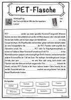 Vorschau - Unterrichtsreihen - PET-Flasche Lückentext mit Wortspeicher Hörverstehen und Suchsel - Seite 1