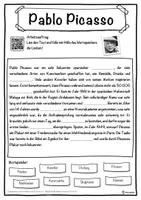 Vorschau - Unterrichtsreihen - Pablo Picasso Lückentext mit Wortspeicher Hörverstehen und Suchsel - Seite 1