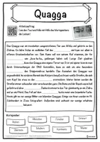Vorschau - Unterrichtsreihen - Quagga Lückentext mit Wortspeicher Hörverstehen und Suchsel - Seite 1