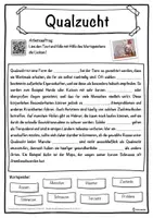 Vorschau - Unterrichtsreihen - Qualzucht Lückentext mit Wortspeicher Hörverstehen und Suchsel - Seite 1