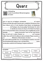 Vorschau - Unterrichtsreihen - Quarz Lückentext mit Wortspeicher Hörverstehen und Suchsel - Seite 1