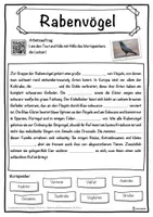 Vorschau - Unterrichtsreihen - Rabenvögel Lückentext mit Wortspeicher Hörverstehen und Suchsel - Seite 1