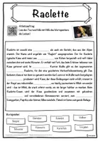 Vorschau - Unterrichtsreihen - Raclette Lückentext mit Wortspeicher Hörverstehen und Suchsel - Seite 1