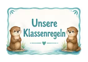 Vorschau - Lehrpläne/Lehrermaterial - Otterklasse - Klassenregeln - Schilder für Klassenregeln - Seite 1