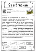 Vorschau - Unterrichtsreihen - Saarbrücken Lückentext mit Wortspeicher Hörverstehen und Suchsel - Seite 1