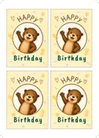Vorschau - Arbeitsblätter - Otterklasse Geburtstagskarte Happy Birthday gelb - Seite 1