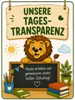 Vorschau - Präsentationen/Tafelbilder - Tagestransparenz Löwenklasse - Klassentier Löwe - Deckblatt