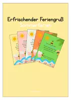 Vorschau - Mal- und Bastelvorlagen - Erfrischender Feriengruß - Sommerferien - Deckblatt