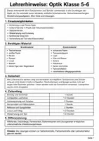 Vorschau - Arbeitsblätter - Optik Phsyik Klasse 6 | Experimente - Seite 1