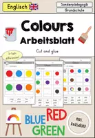 Vorschau - Arbeitsblätter - Colours Farben Arbeitsblatt cut and glue - differenziert - Englisch - Deckblatt